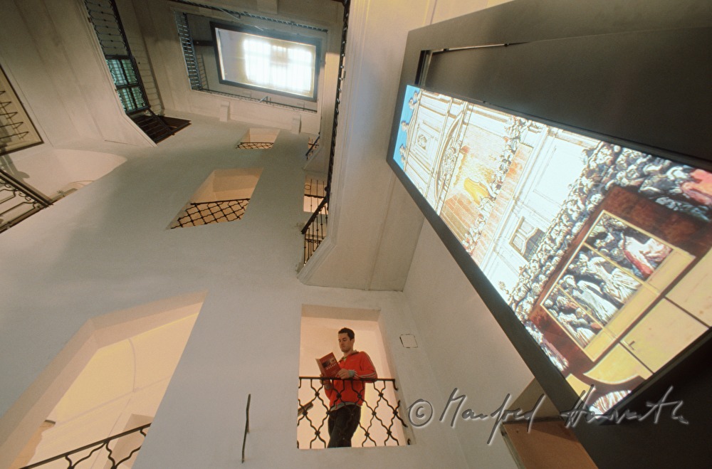 staircase and visitor of museum