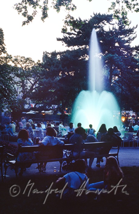fountain in the park near the townhall