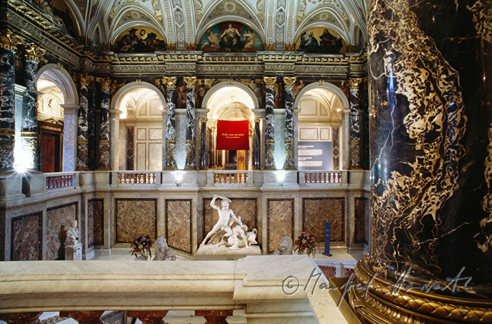 staircase with frescos