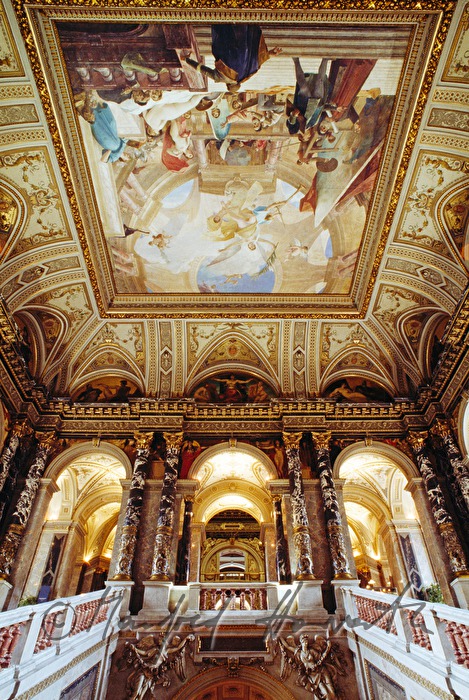 staircase with frescos