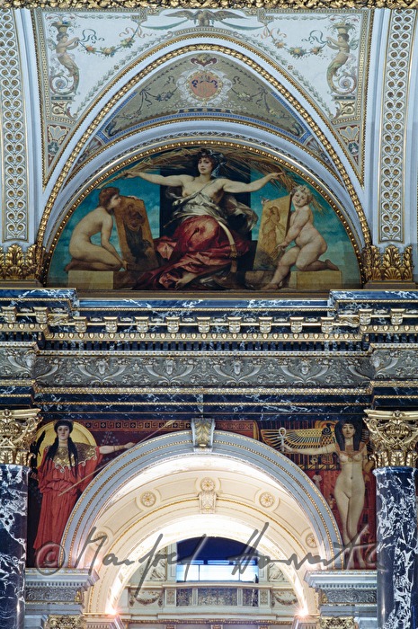 staircase with frescos