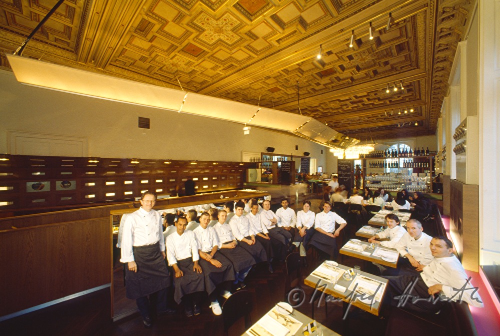 the chef Helmut Österreicher an his cook crew