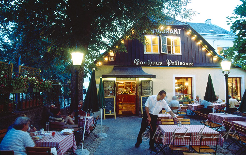 visitors in the garden restaurant of 