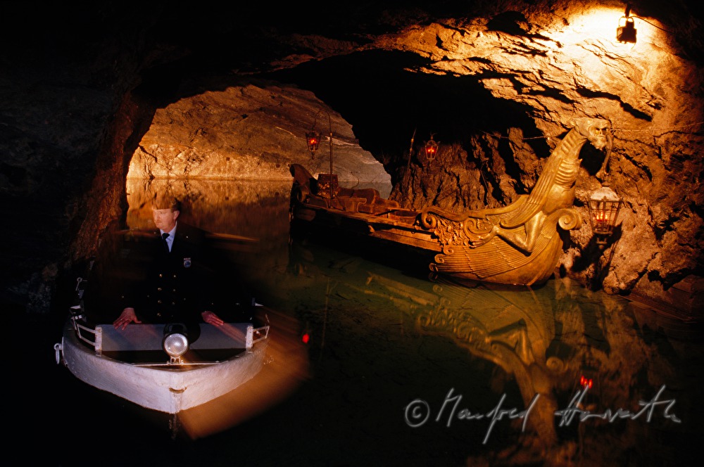 Seegrotte Hinterbruehl, grotto, excursion boat
