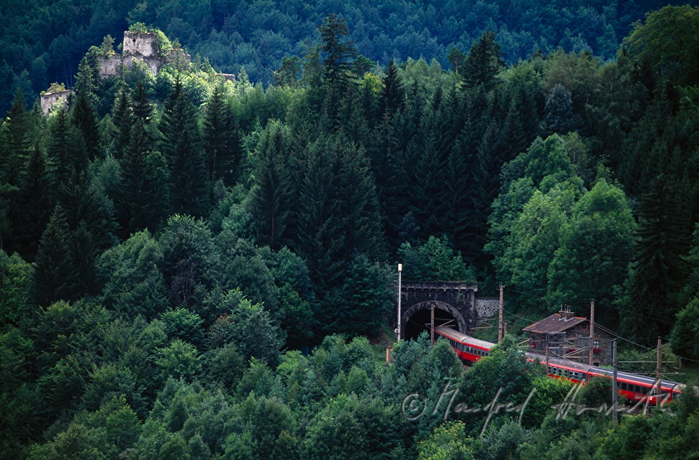 train at the small railway station Klamm