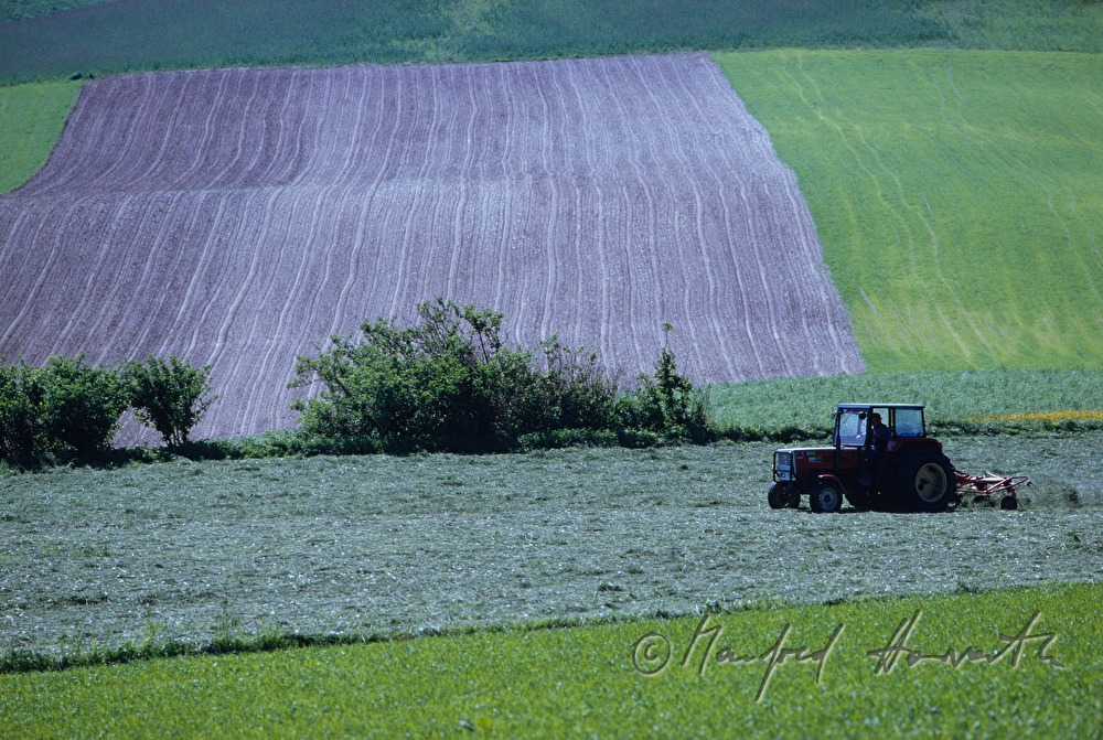 making hay with a tractor