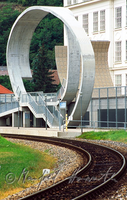 railway track and sculpture 