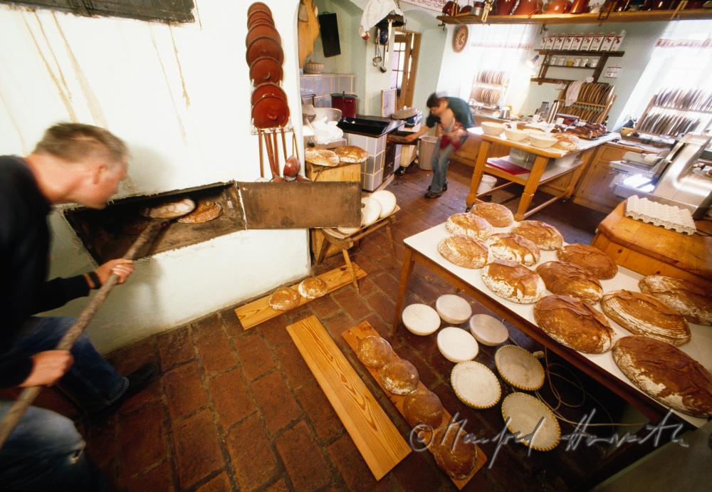 baking bread in the kitchen of the Wimmer Farm