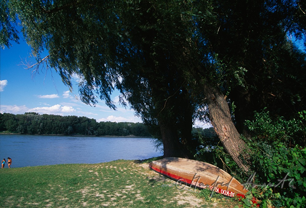 spa guests on the shore of the Danube
