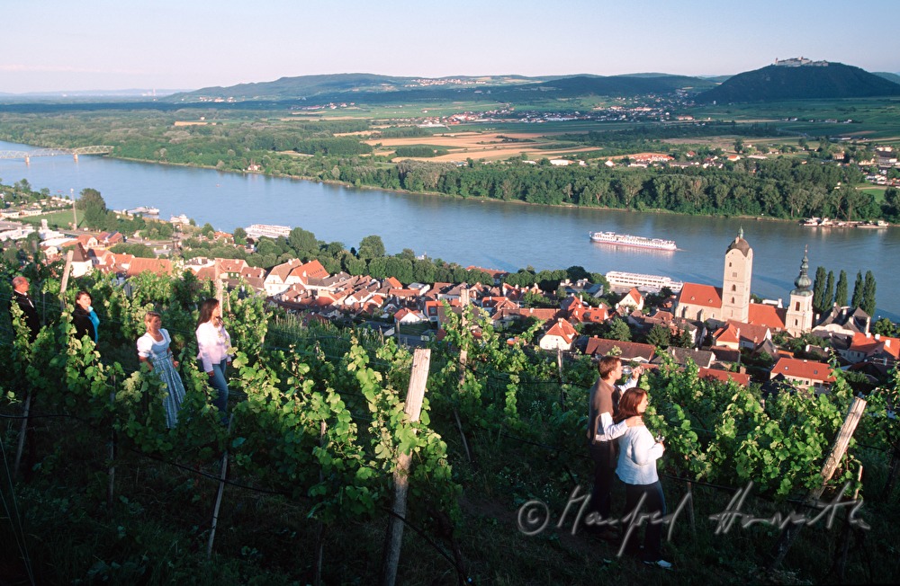 sightseers drink wine on the panoramic way