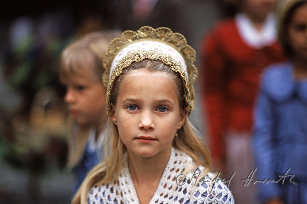 girl with a traditional hat (Goldhaube)