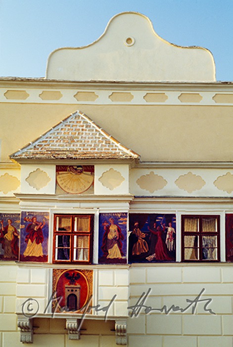 town hall, bowfront and sundial