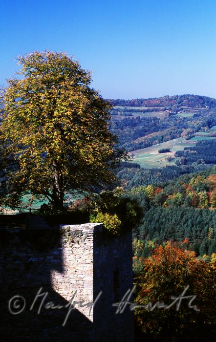 castle wall and view into Bucklige Welt