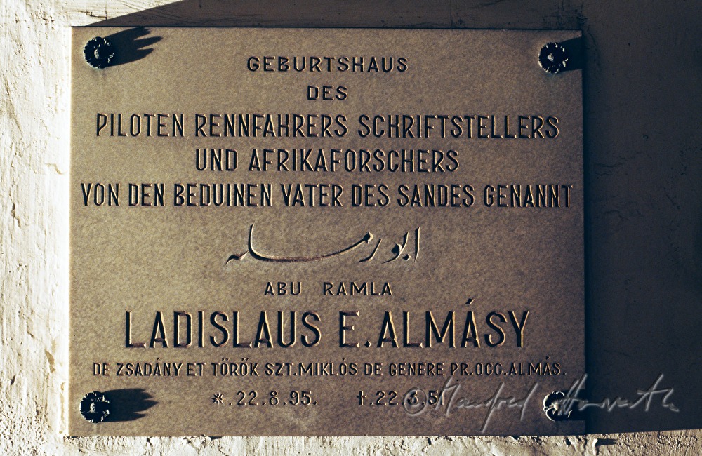 memorial plaque for  Almásy László