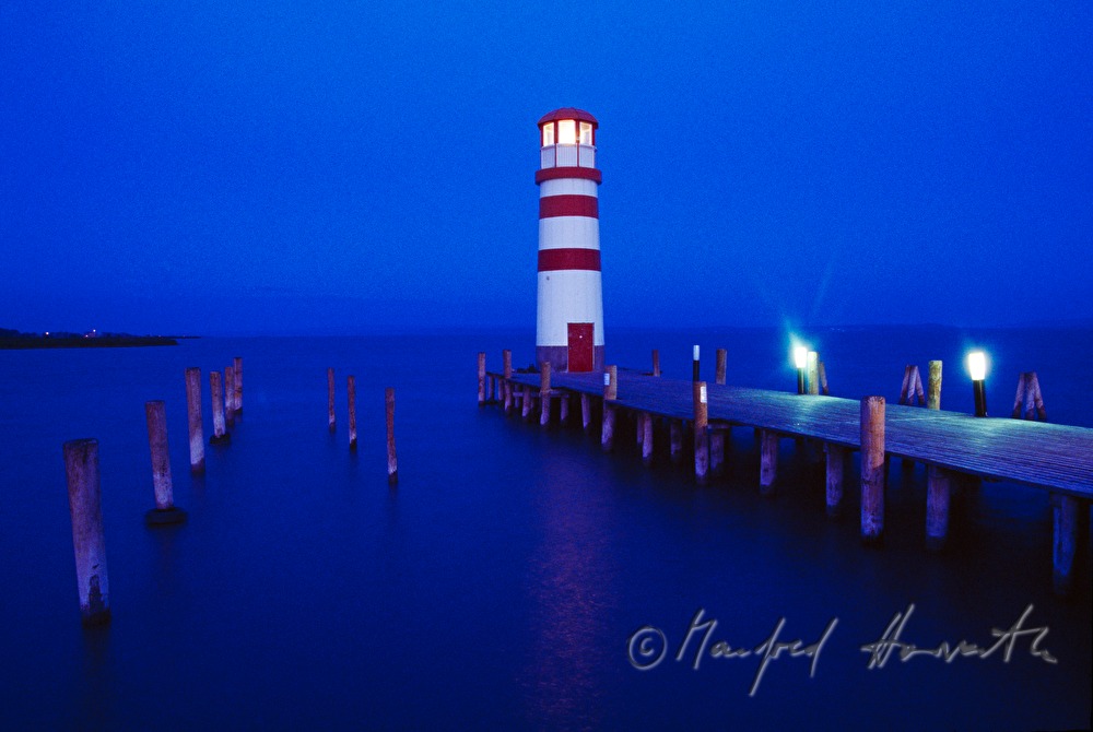 lighthouse and pontoon
