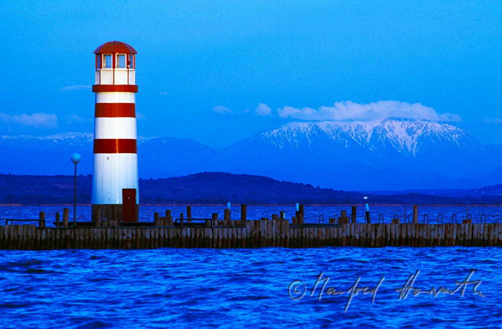 lighthouse, view to the Schneeberg (Alps)