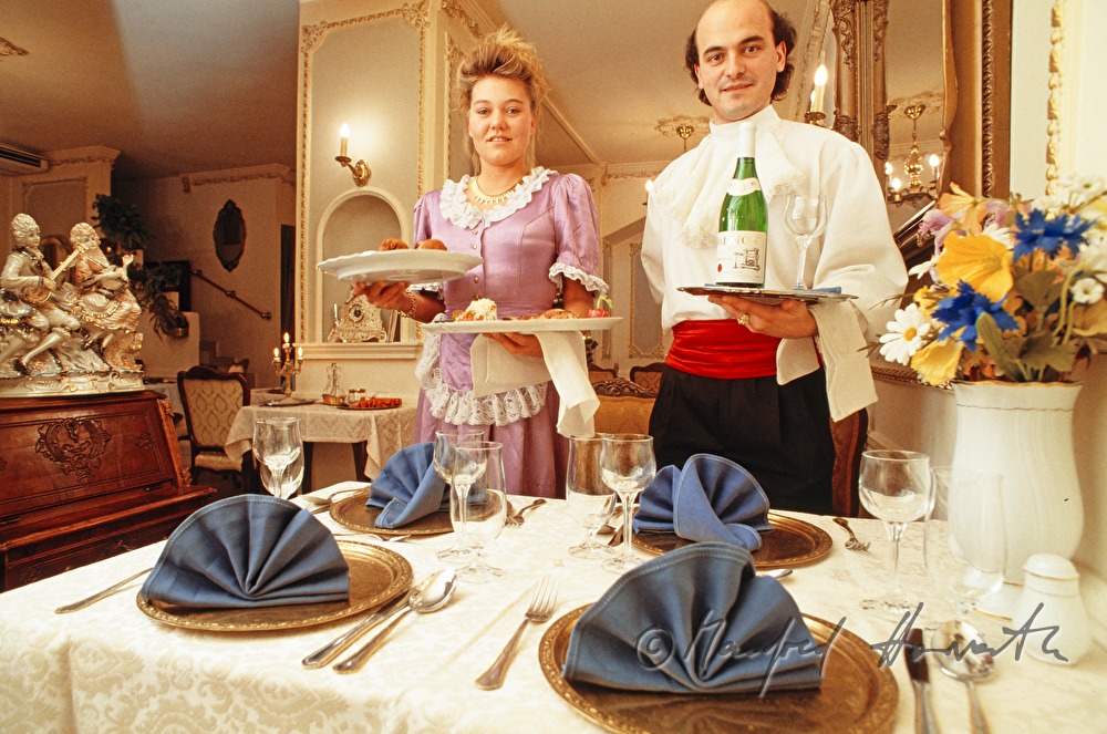 Restaurant Barokk, waitress and waiter