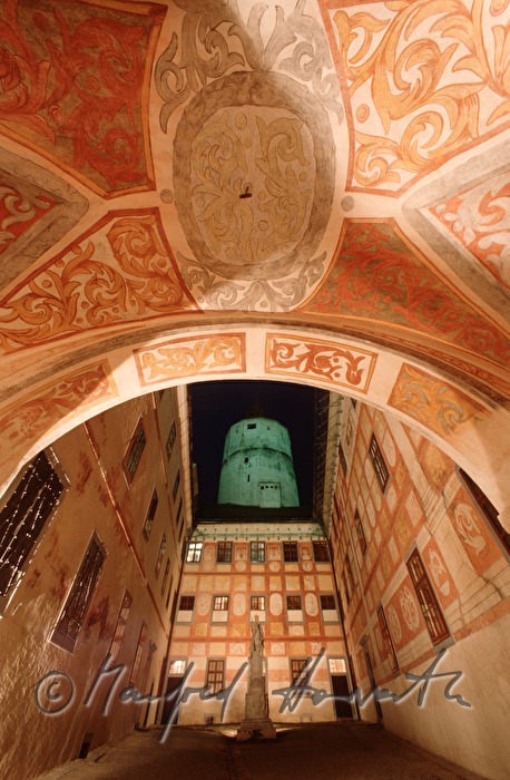 courtyard with frescos from the Renaissance