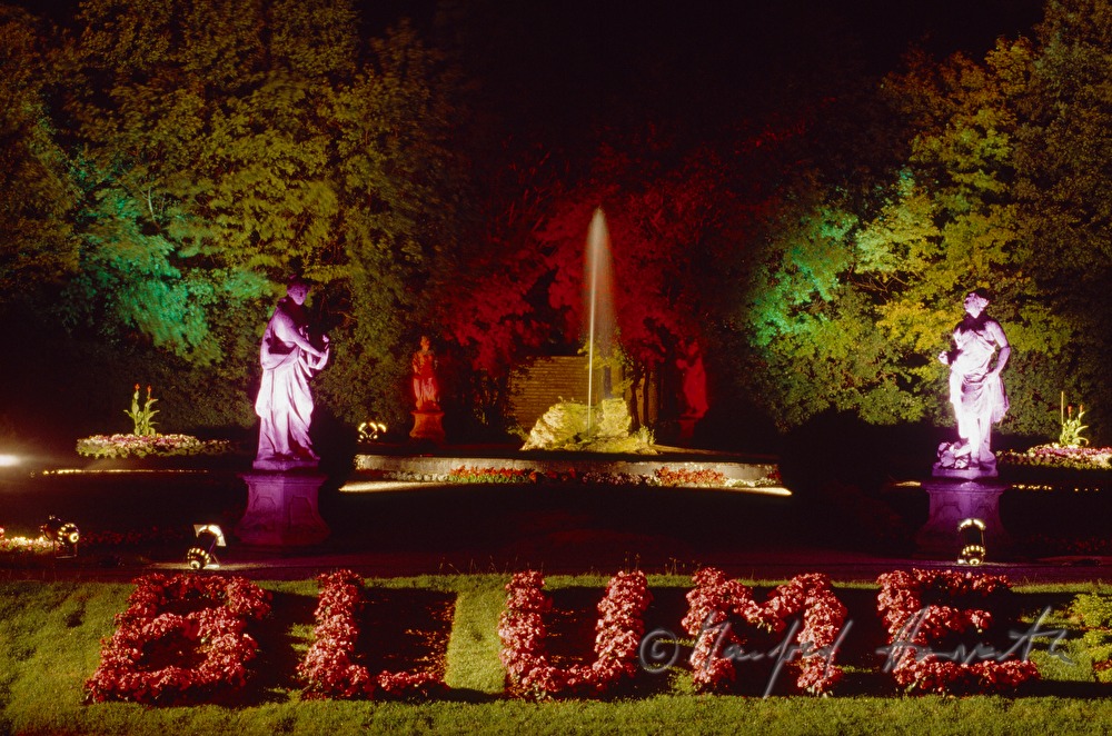 garden sculptures and fountain