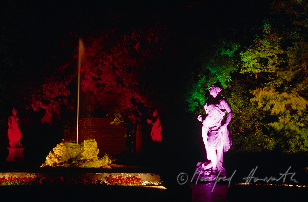 garden sculptures and fountain