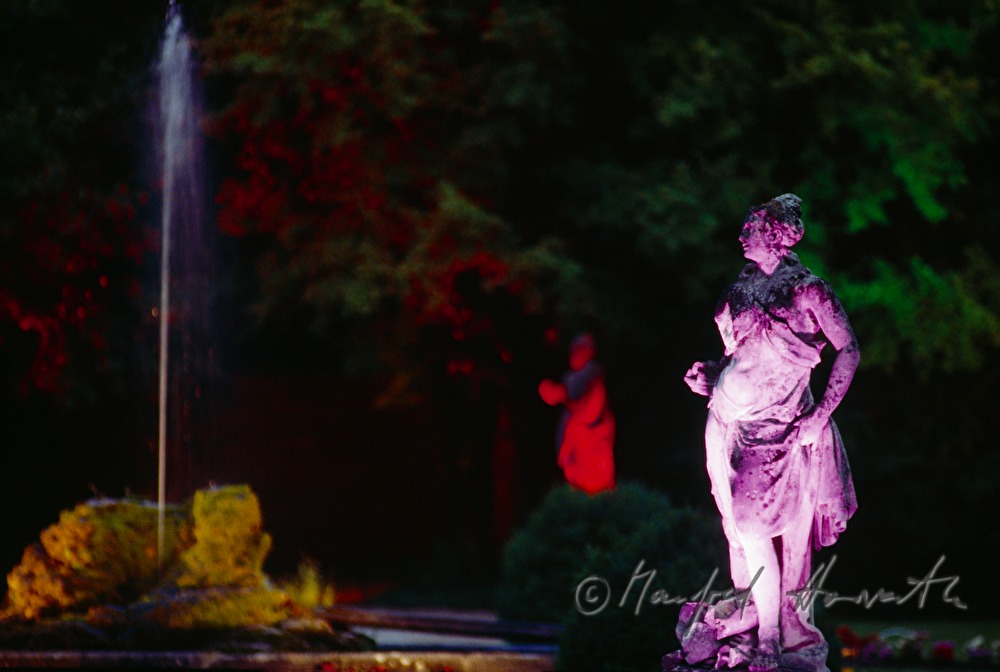 garden sculptures and fountain