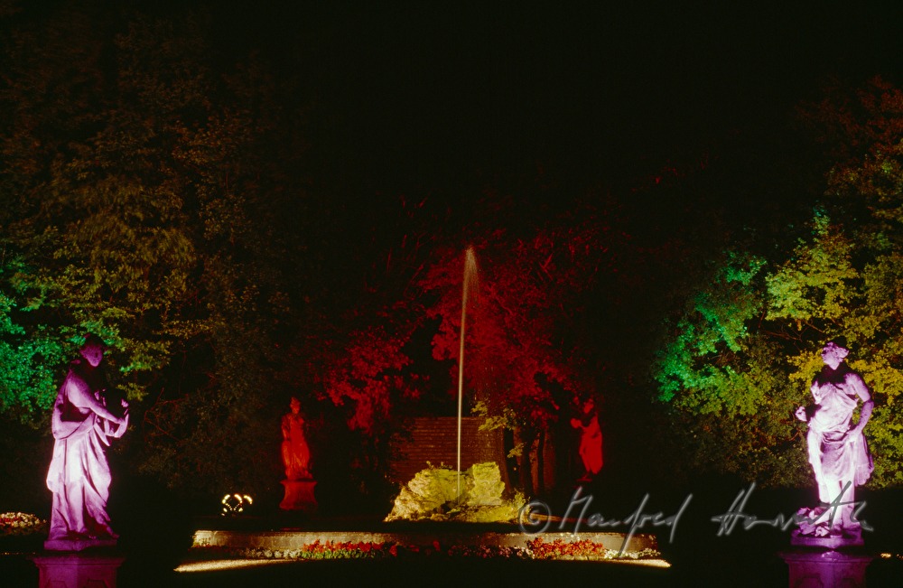 garden sculptures and fountain