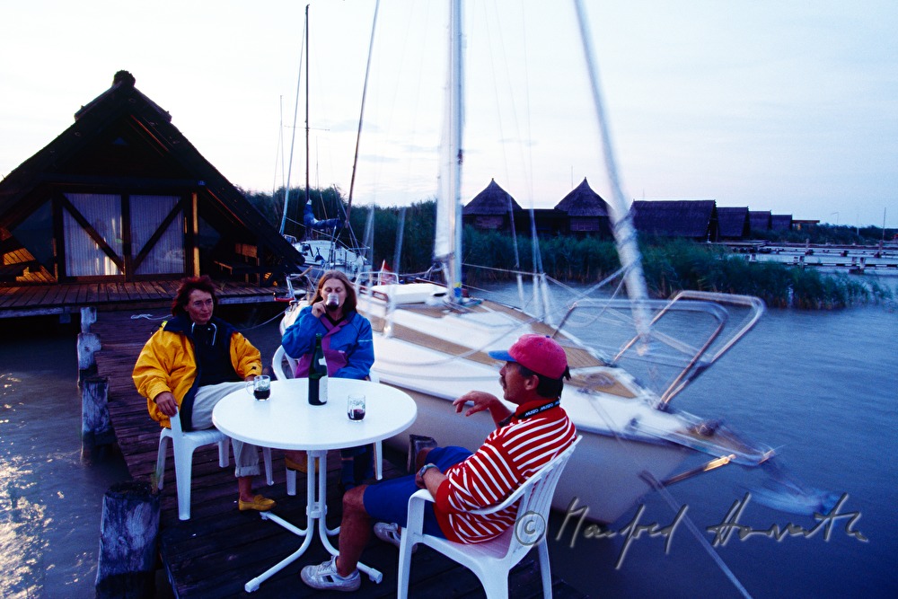 water lodge with sailing boat
