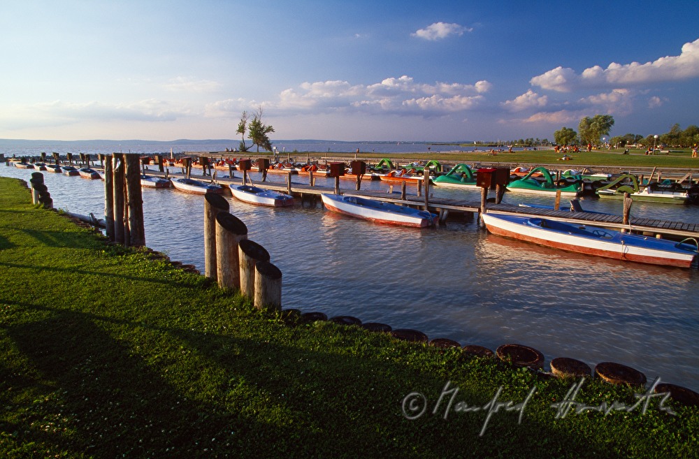 electric driven boats at a boat rental