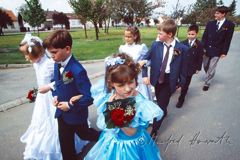 Croat wedding - procession moving to the church