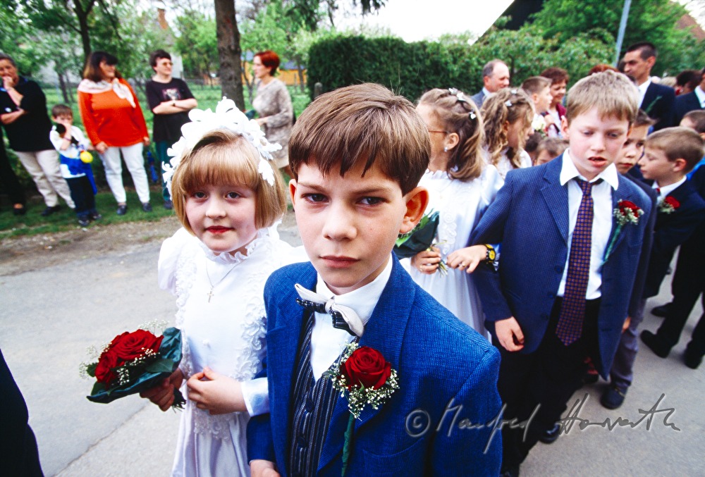 Croat wedding - procession moving to the church