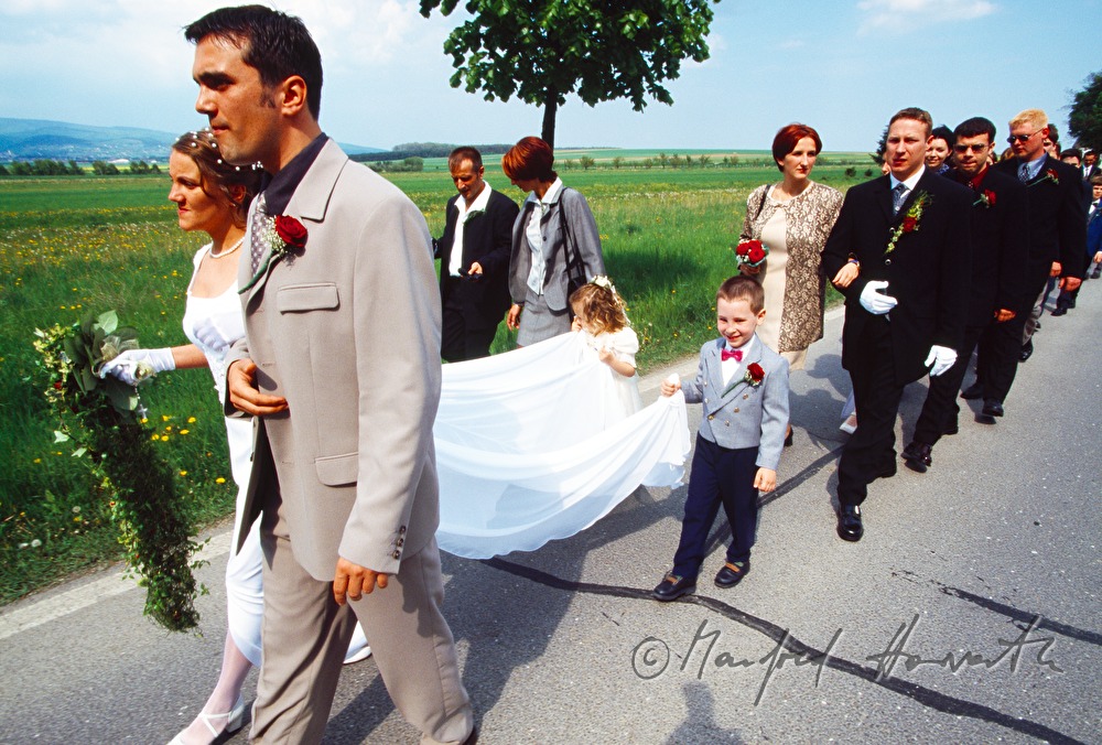 Croat wedding - procession moving to the church