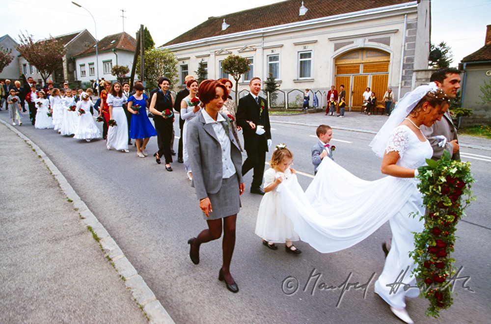 Croat wedding - procession moving to the church