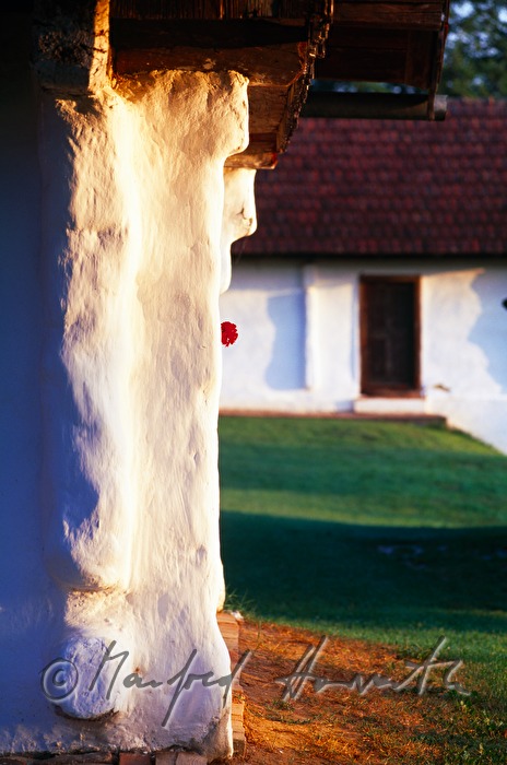 detail of a clay wall at the open air museum
