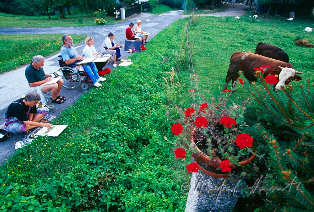 course participants of the painting course
