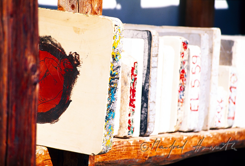 detail of the artist's workshop at the artist's village