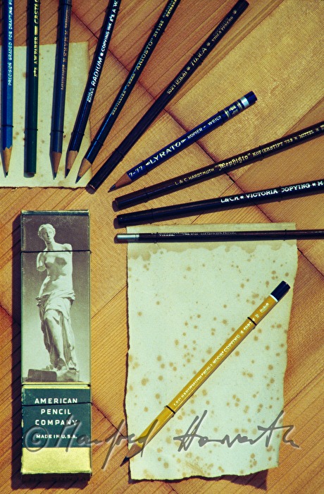 collection af ancient lead pencils