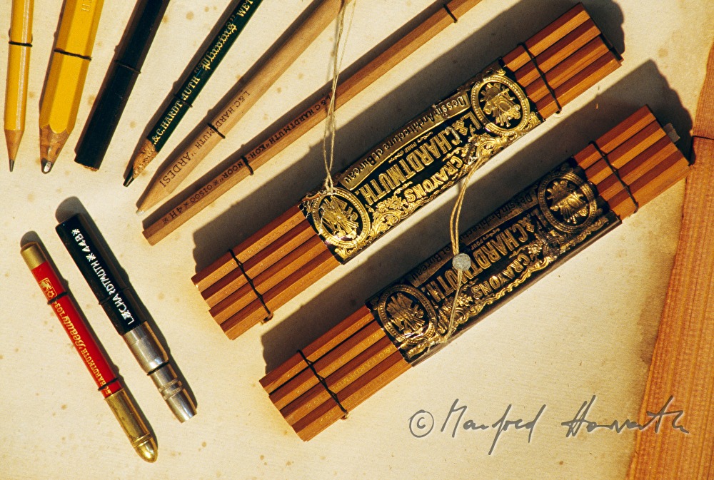 collection af ancient lead pencils