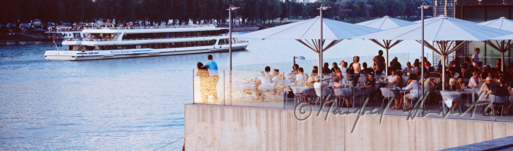 Terrace of the Cafe in the Lentos and Danube