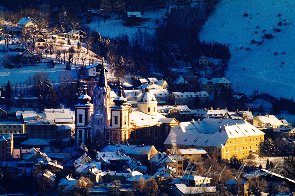 basilica and winter landscape