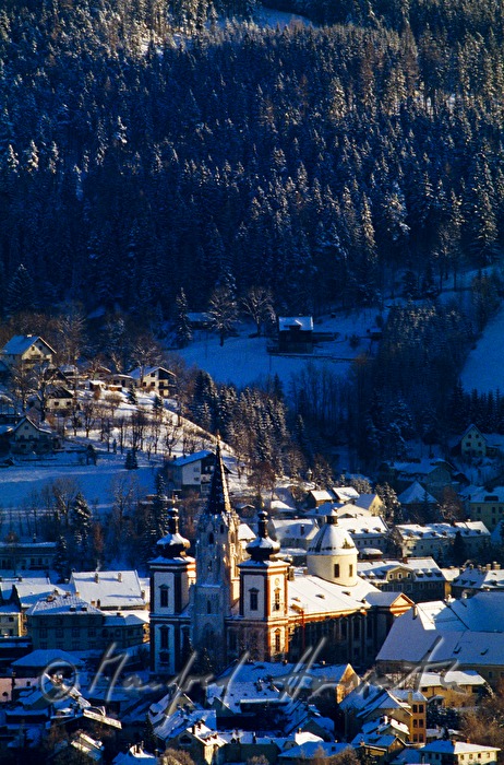 basilica and winter landscape