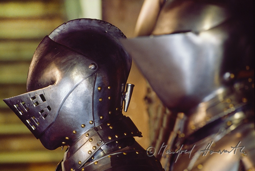 armoury with armaments on display