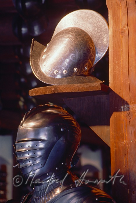 armoury with armaments on display
