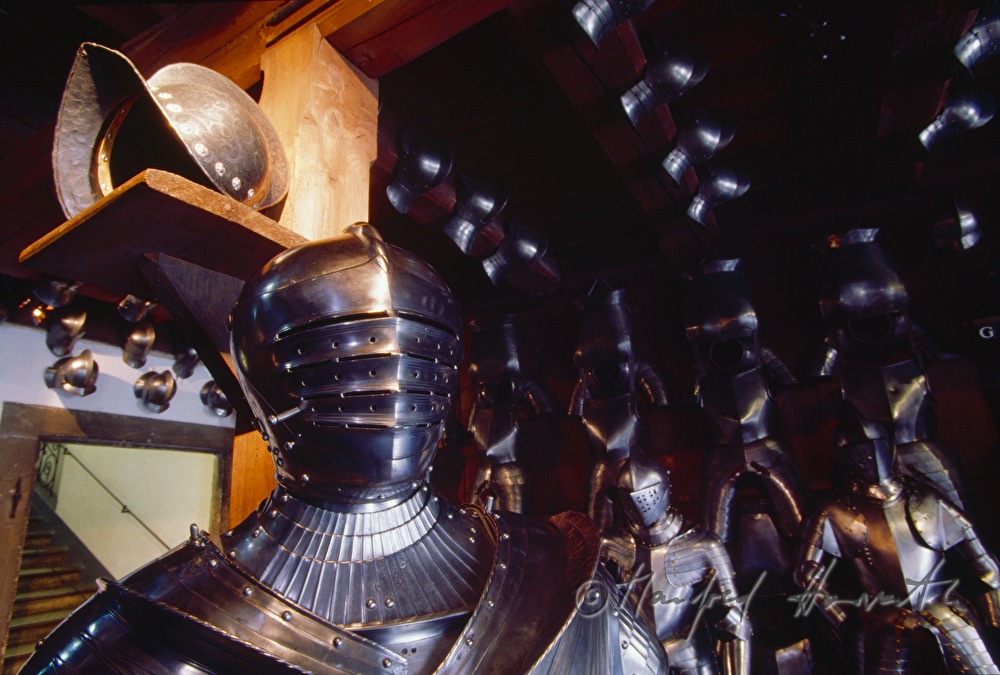 armoury with armaments on display