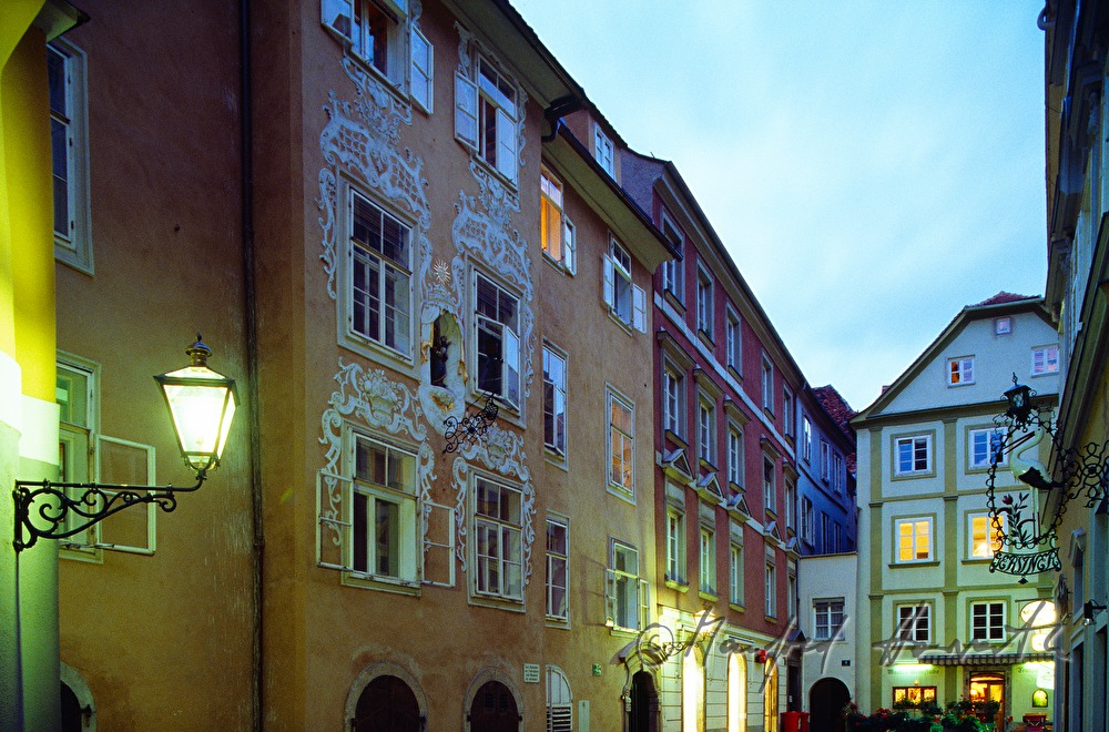 baroque houses with stucco ornaments