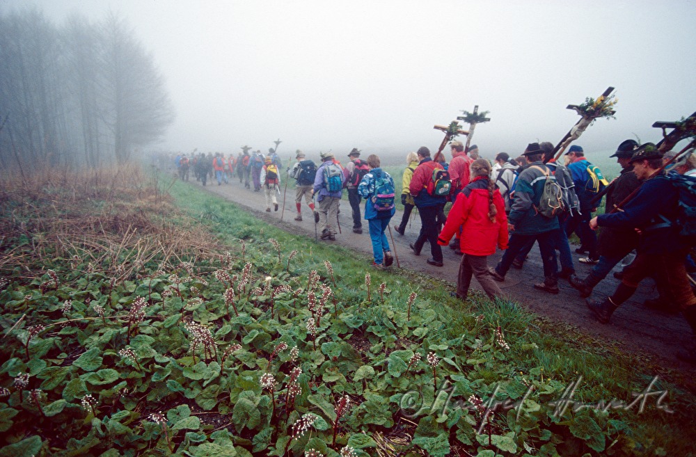 pilgrims on the way to Veitsberg (Mountain Veit)