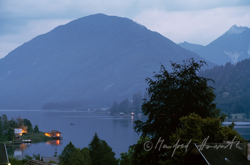 view from Weissensee village to the lake