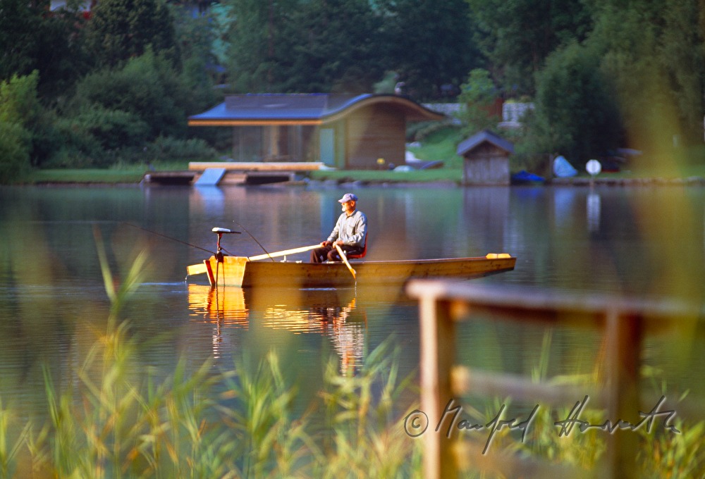 rowing boat and shore