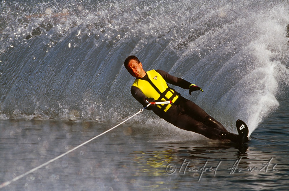 waterskier in action