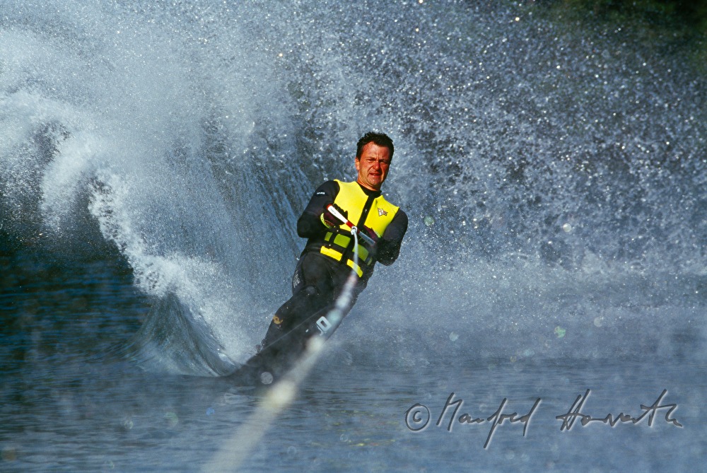 waterskier in action