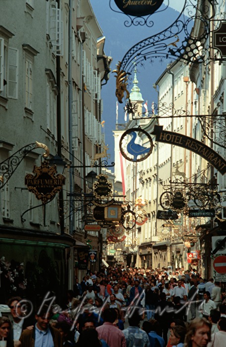 walkers in pedestrian zone